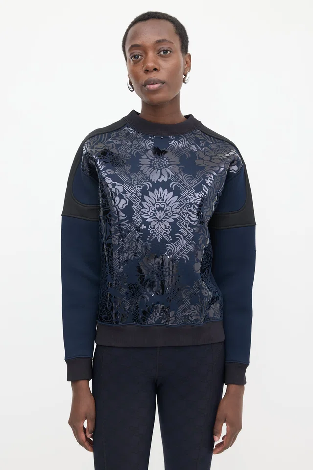 Louis Vuitton Floral Appliqué Sweatshirt in Leather from VSP Consignment
