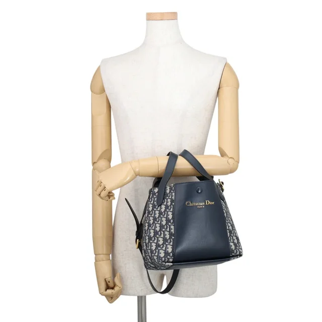 Dior Oblique Signature Bucket Bag NavyM2840UTZQ_M928 Canvas Leather Size Small in Canvas from GALLERY RARE, photo 4 of 17