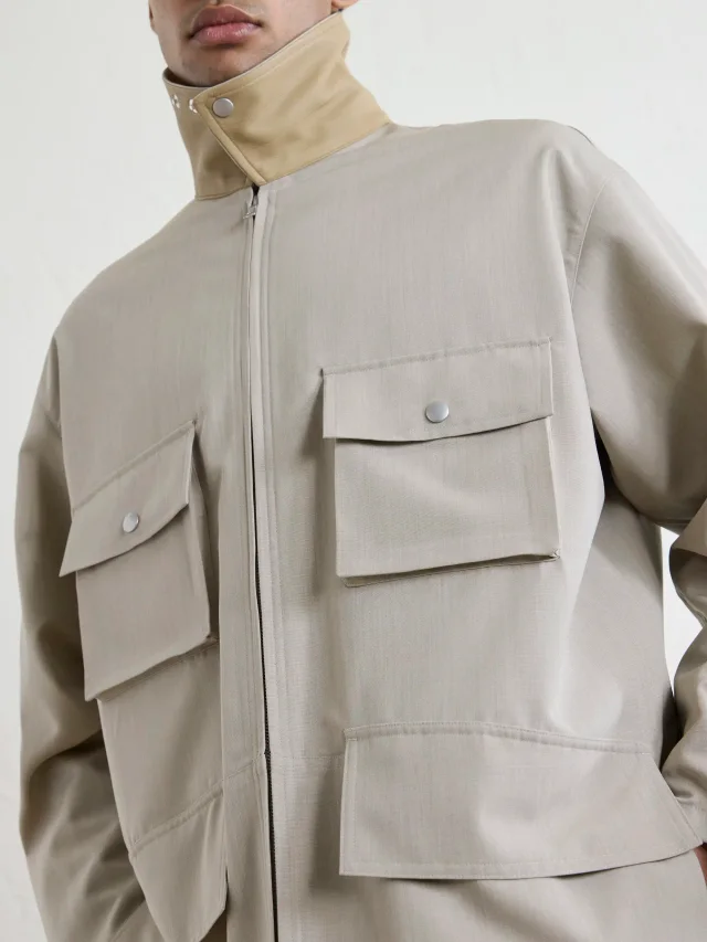 AURALEE Wool-Canvas Blouson Jacket - beige - 5 in Beige 100% Wool, photo 5 of 6 from MR PORTER