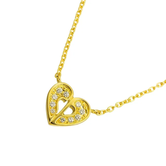 Dior Diamond Necklace 41 18k Yellow Gold 750 Heart in Yellow from The Reluxe