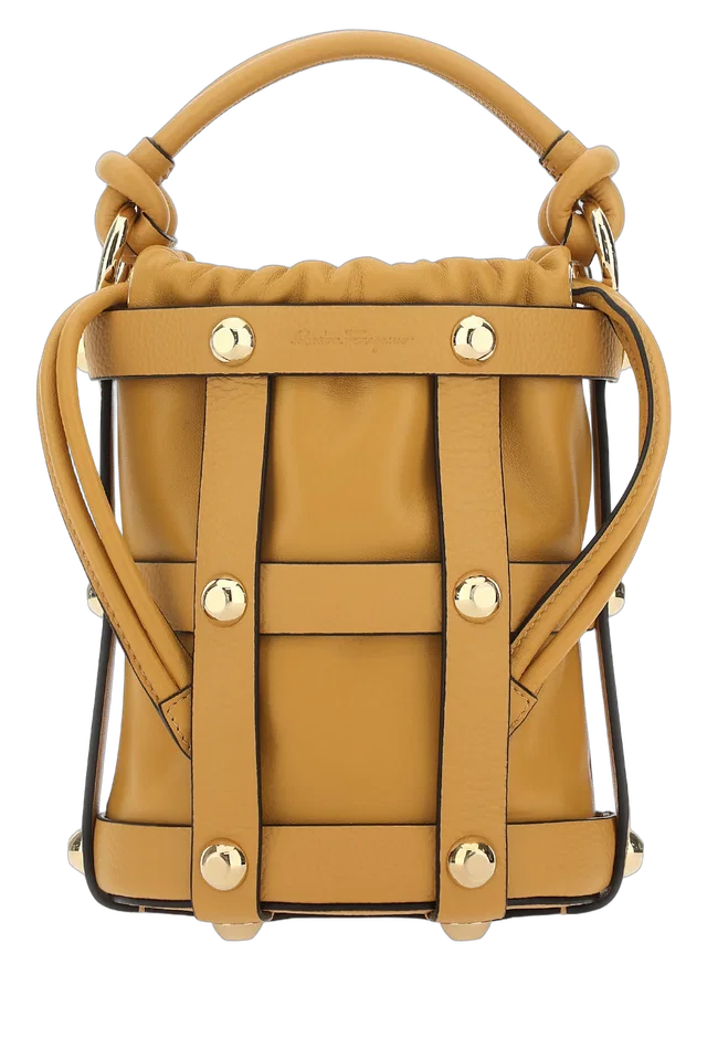 Ferragamo Languor Bucket Bag — Beige Leather in Beige Leather from HEWI
