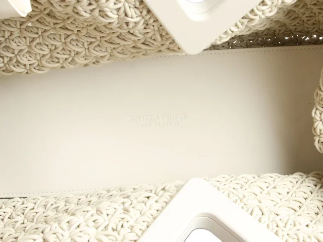 Bottega Veneta White Rubber Crochet The Point Bag in White Woven leather from Ann's Fabulous Finds, photo 8 of 9