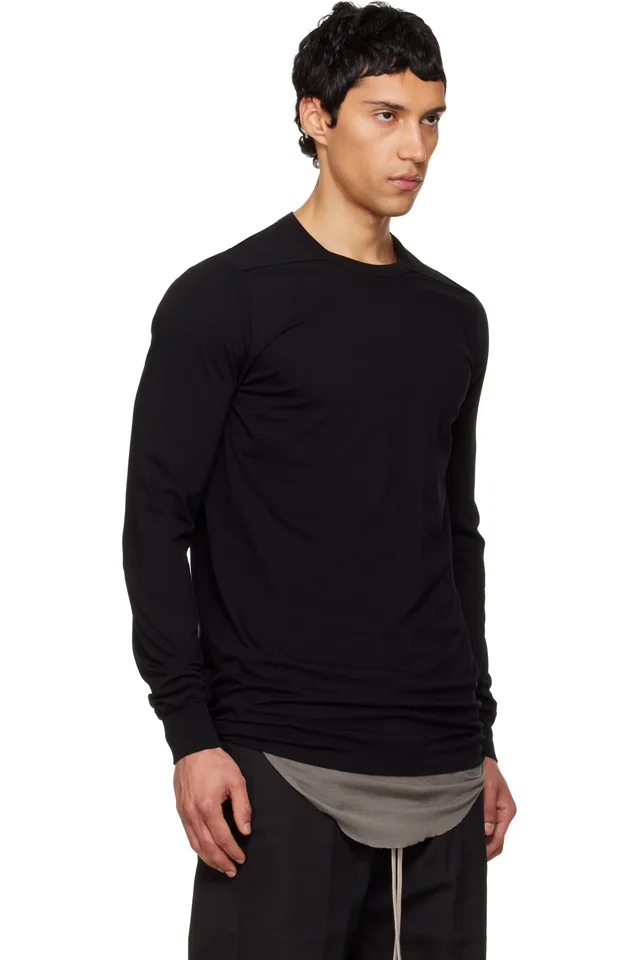 Rick Owens Black Temple Level T-shirt, photo 2 of 4 from SSENSE