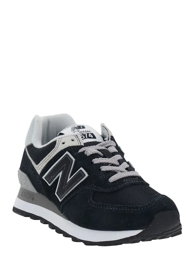 NEW BALANCE Black Low Top Sneakers with Logo Patch on the Tongue and Maxi Logo Patch on the Side in Leather and Fabric Women in Black 100% Leather/Textile, photo 4 of 8 from Gaudenzi Boutique