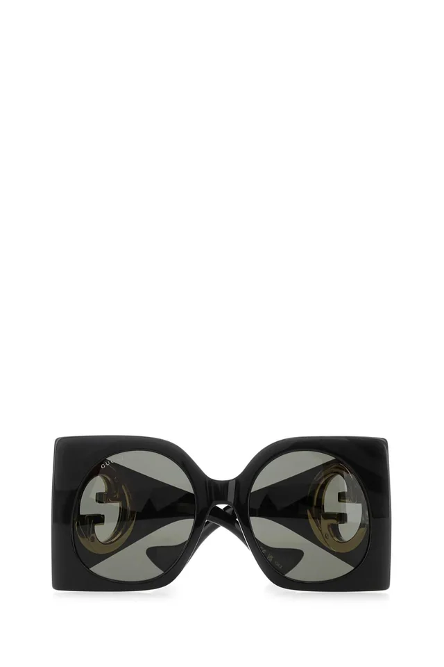 Gucci Oversized Acetate Sunglasses — Black Exterior in Black from HEWI, photo 2 of 2
