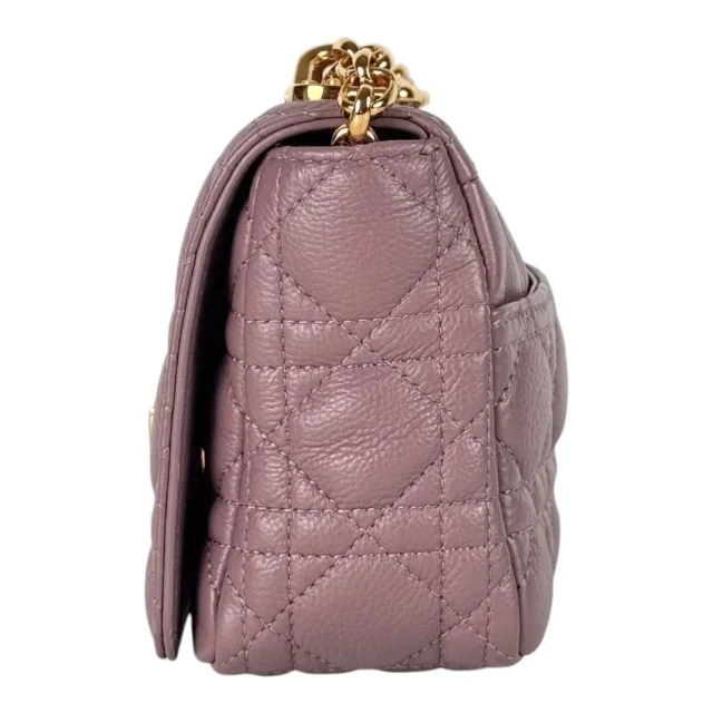 Dior Small Purple/Pink Tone Caro Leather Bag with Chain Strap in Pink Leather from Luxury Promise, photo 5 of 7