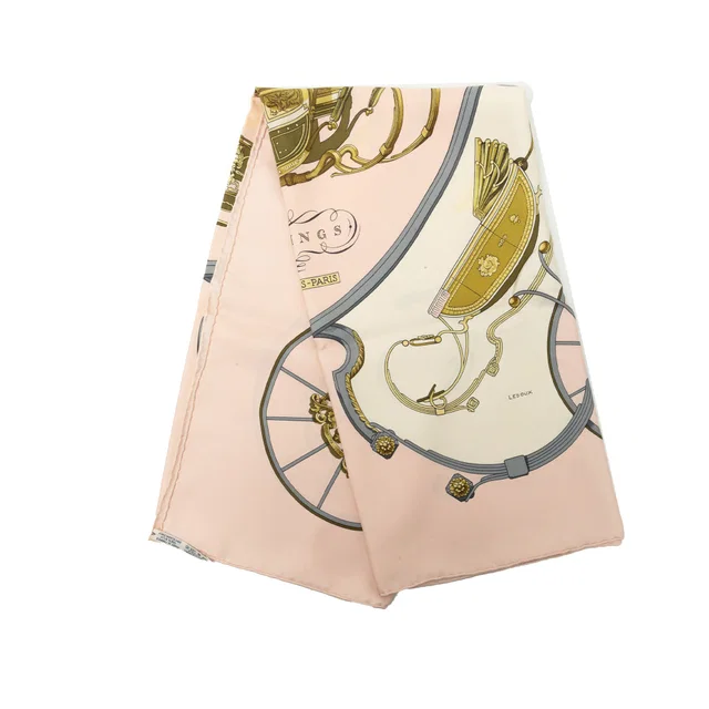 Pink Hermès Springs Silk Scarf 90 Scarves in Pink Silk from Designer Revival