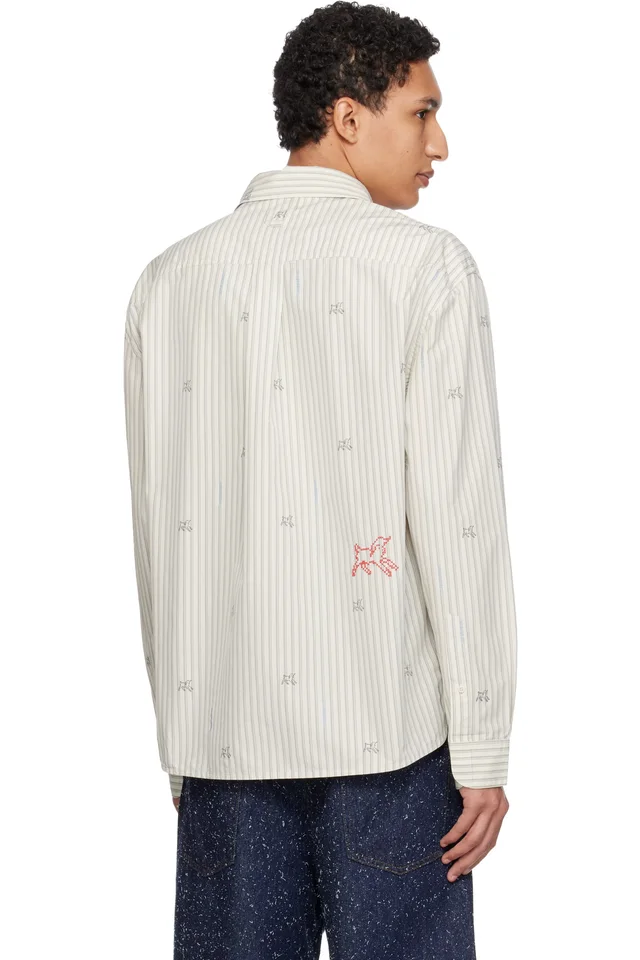 JACQUEMUS Beige 'The Simon long-sleeve' Shirt, photo 3 of 4 from SSENSE