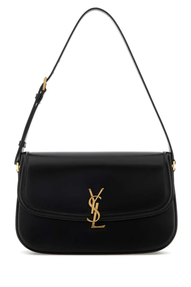 Saint Laurent Solf Shoulder Bag — Black in Black Suede from HEWI