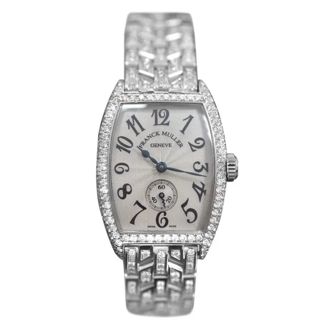 Franck Muller Curvex Hand Wind Diamond White Dial Ladies Watch 1750 S6 D in blue|gold|white from Jomashop.com