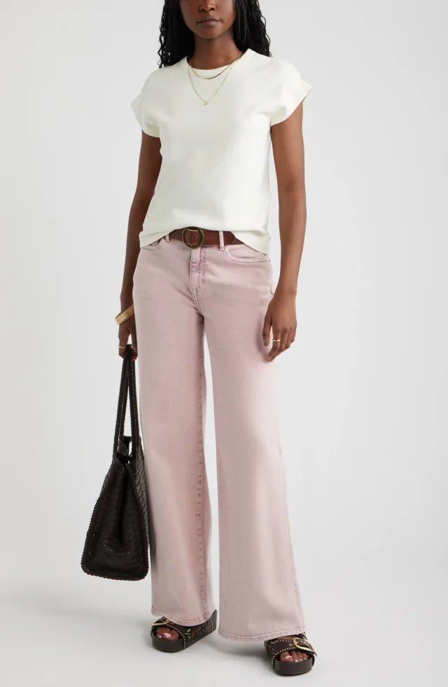 Treasure & Bond High Waist Wide Leg Jeans in Pink, photo 2 of 7 from Nordstrom Rack