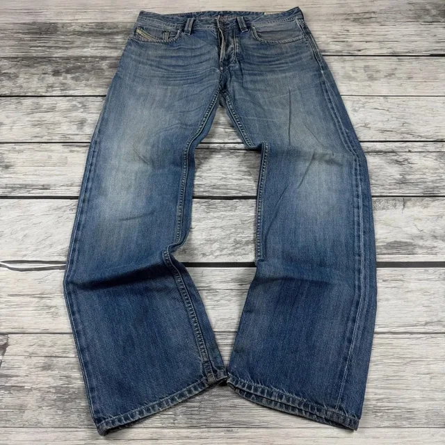 Diesel Vintage Straight Leg Faded Blue Denim Jeans Classic Y2K, Men's (Size 34) in blue Denim from Grailed
