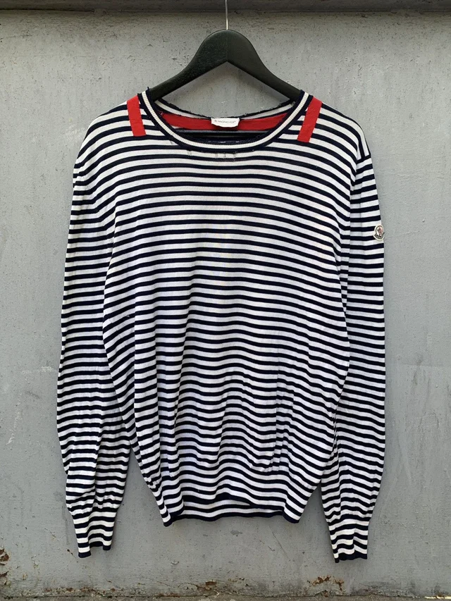 Moncler Men's Striped Knit Lightweight Sweater (Size XL) in multicolor from Grailed