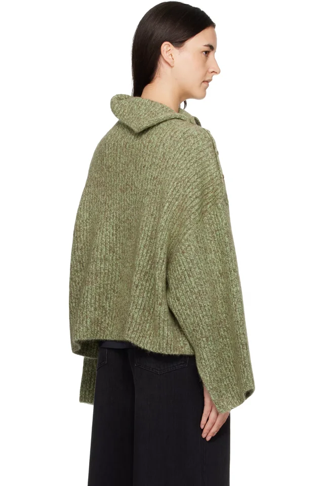 GANNI Green Mohair Sweater, photo 3 of 4 from SSENSE