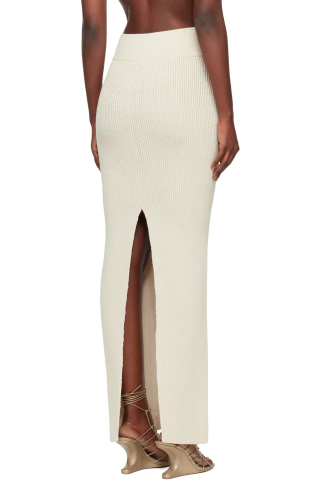 Rick Owens Off-White Concordians Sliced Midi Skirt, photo 3 of 4 from SSENSE