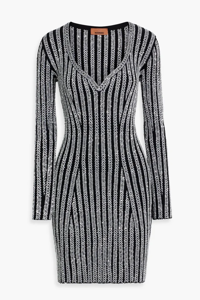 Missoni Sequin-Embellished Ribbed-Knit Mini Dress in Metallic from THE OUTNET, photo 1 of 1
