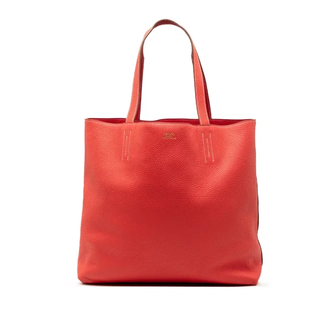 Red Hermès Clemence Double Sens 36 Tote Bag in Red Clemence leather from Designer Revival
