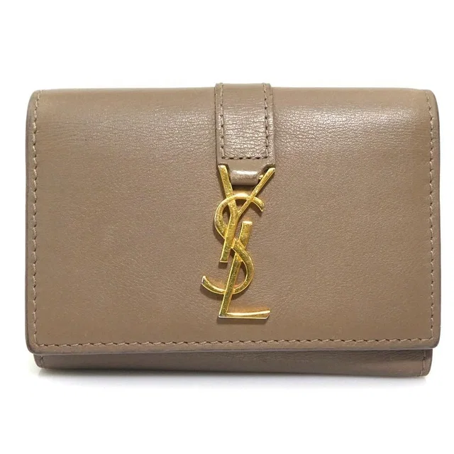 Saint Laurent Key Case Leather Brown in Brown Leather from The Reluxe
