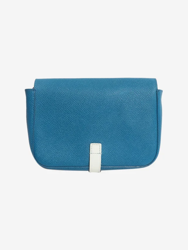 Celine Blue leather strap clutch bag in Blue Leather from Sign of the Times