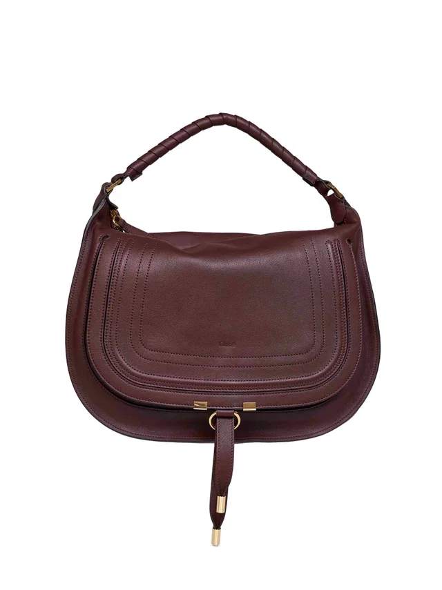 Chloé Marcie Shoulder Bag — Burgundy Calf Leather in Burgundy Calfskin from HEWI
