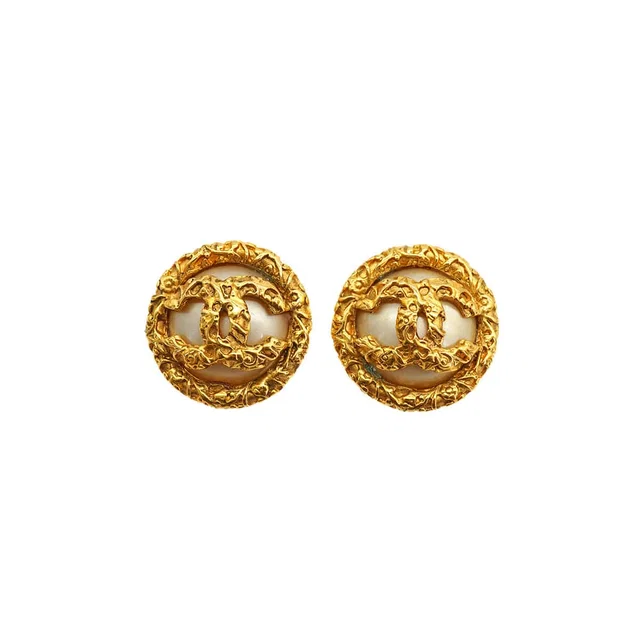 Chanel Vintage Earrings Cocomark Faux Pearl Accessory 93A from Luxury Promise