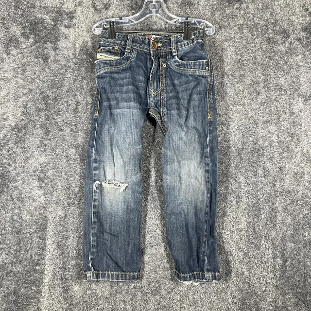 Diesel Jeans Boys 4 Blue Slim Ripped 22x20 100% Cotton Made In Morocco in blue Denim from Poshmark