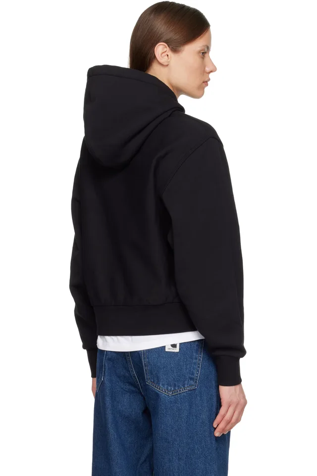 Carhartt Work In Progress Black American Script Hoodie, photo 3 of 4 from SSENSE