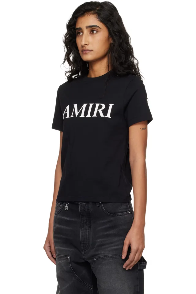Black 'Amiri' Core Logo T-shirt, photo 4 of 5 from SSENSE
