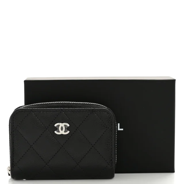 Chanel Caviar Quilted Zip Coin Purse Black in Black Caviar leather from FASHIONPHILE, photo 8 of 8