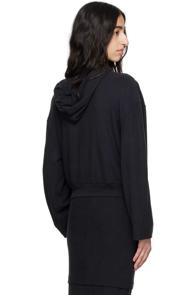 ALAINPAUL Black Zip-Up Hoodie, photo 3 of 4 from SSENSE