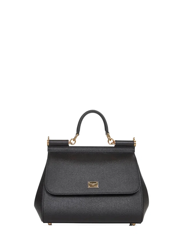 Dolce & Gabbana Sicily Top Handle Bag — Black Calf Leather in Black Calfskin from HEWI