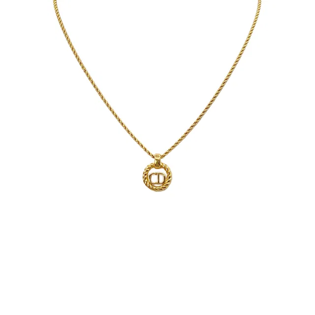 Dior Necklace CD Logo Round Gold Accessory in Gold from Luxury Promise