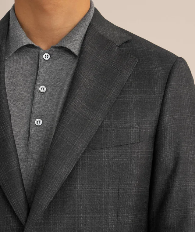 Samuelsohn Madison Modern Plaid Wool Suit in Dark Grey Wool & Wool Blends, photo 4 of 5 from Harry Rosen