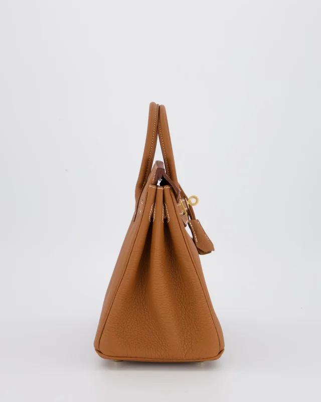 HOT* Hermès Birkin 25 Retourne Bag in Gold Togo leather from Sellier, photo 4 of 21
