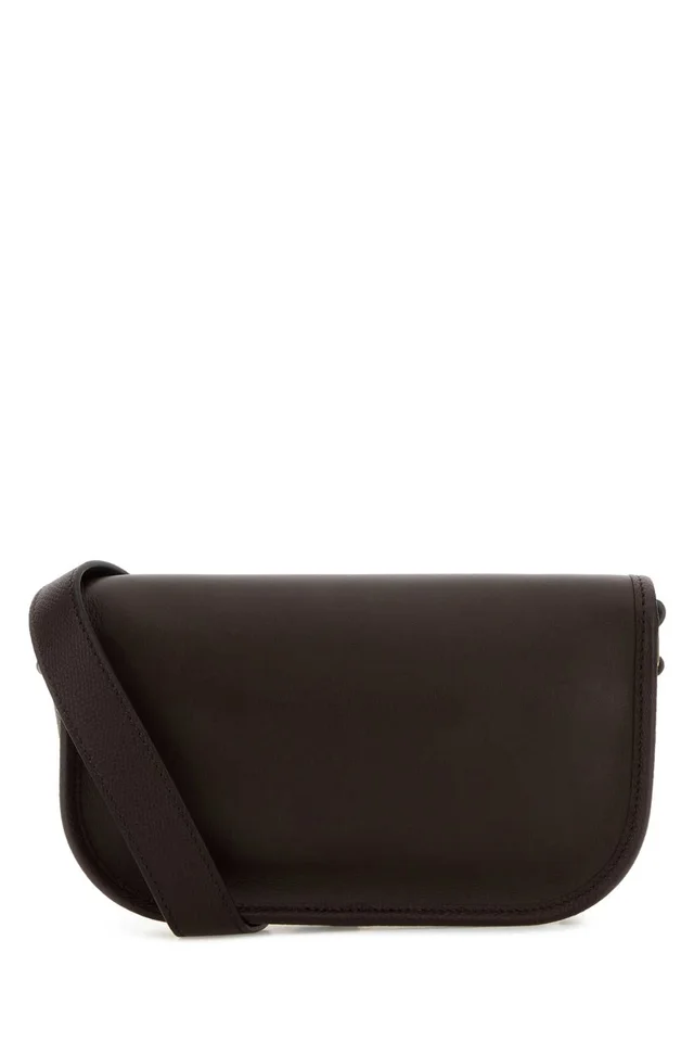 Valentino Garavani Leather With Gold-Plated Vlogo Shoulder Bag — Black in Black Leather from HEWI, photo 2 of 2
