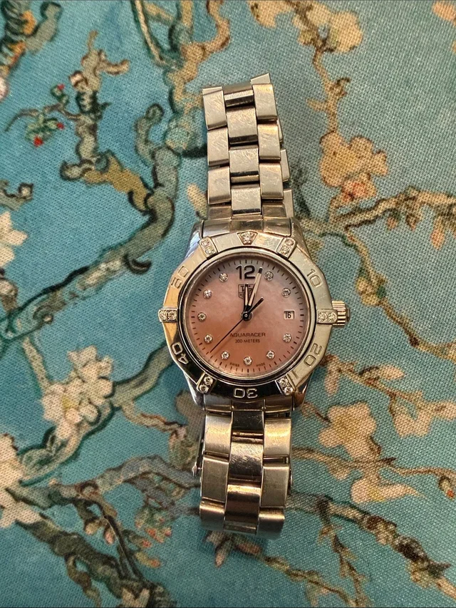 TAG Heuer Aquaracer 300 With Mother Of Pearl And Diamond Markers in silver|gray|pink from Poshmark