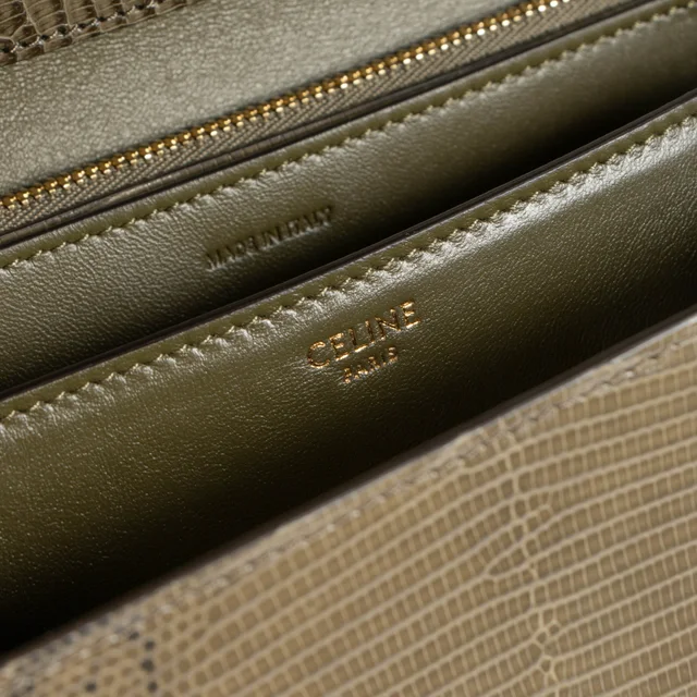 Celine Army Green Lizard Medium Classic Bag in Green Lizard from Labellov, photo 7 of 9