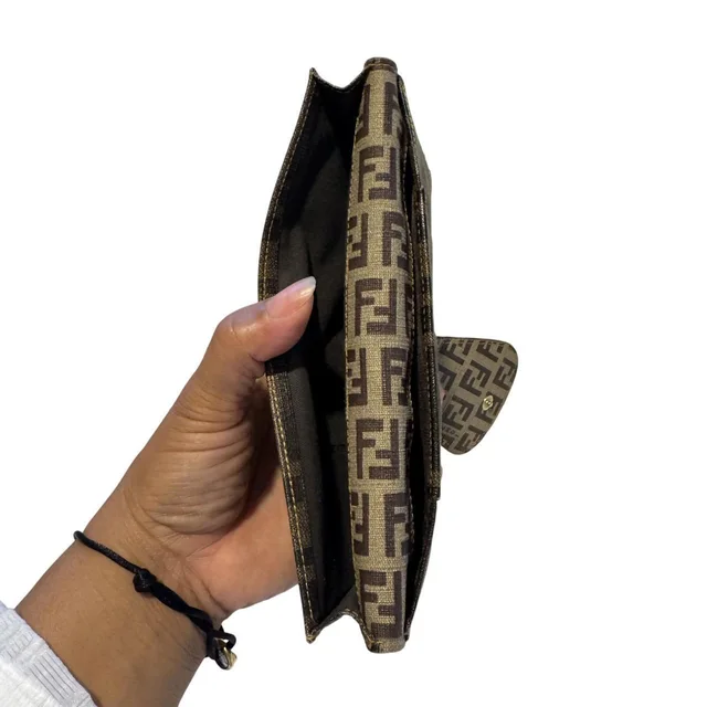 Fendi Women's Wallets - Gold/Brown in brown|red|gold from Depop, photo 5 of 7
