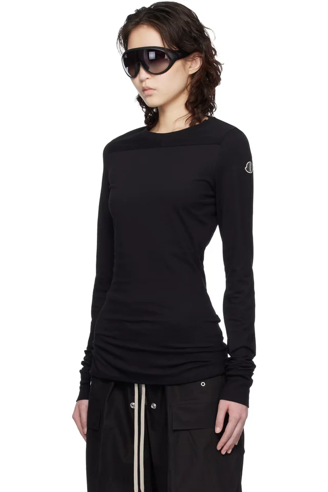 Moncler + Rick Owens Black Girder LS T-shirt, photo 4 of 5 from SSENSE
