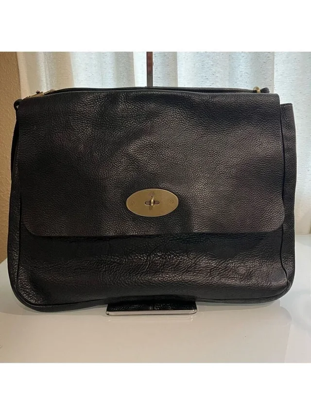 Mulberry Large Leather Messenger Bag in black Leather from Poshmark