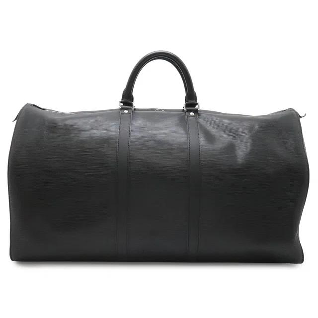 Louis Vuitton Epi Keepall 55 Boston Bag Travel Purse Leather Noir Black in Black Leather from The Reluxe