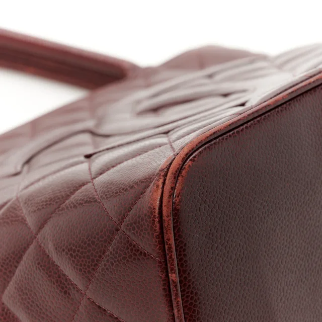 Chanel Caviar Quilted Medallion Tote Bordeaux in Burgundy Caviar leather from FASHIONPHILE, photo 13 of 13