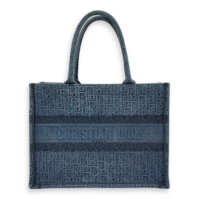 Dior Book Tote Bag Blue in Canvas in Blue Canvas from Luxury Promise