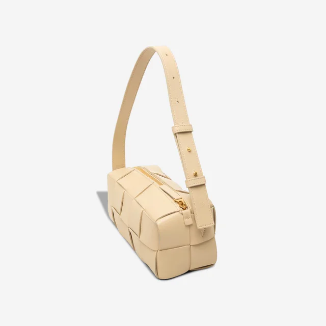 Bottega Veneta Brick Cassette Small Lamb Cream in Beige, White Lambskin from SACLÀB, photo 3 of 6