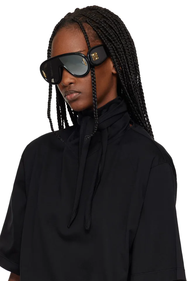 LOEWE Black Wave Mask Sunglasses, photo 4 of 4 from SSENSE