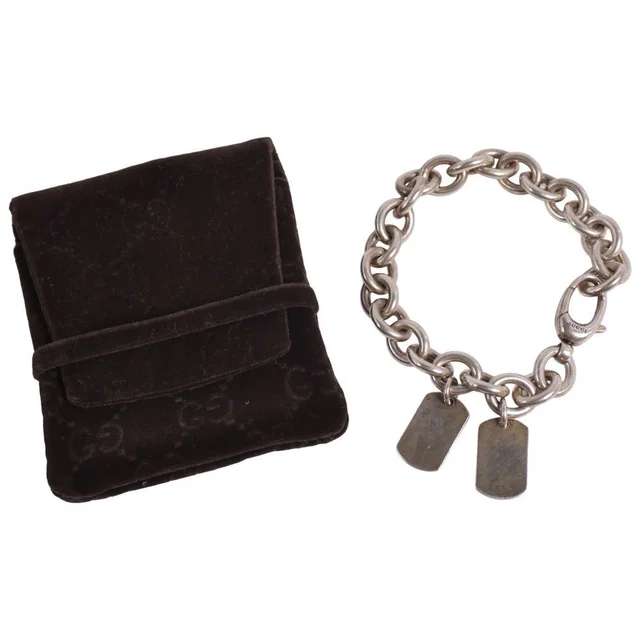 Gucci Bracelet Dog Doug Double Tag 925 Sterling Silver in Silver from The Reluxe