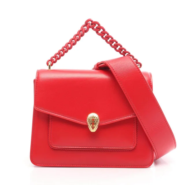 Bvlgari Serpenti Forever Leather 2way Handbag in Leather from LuxUness