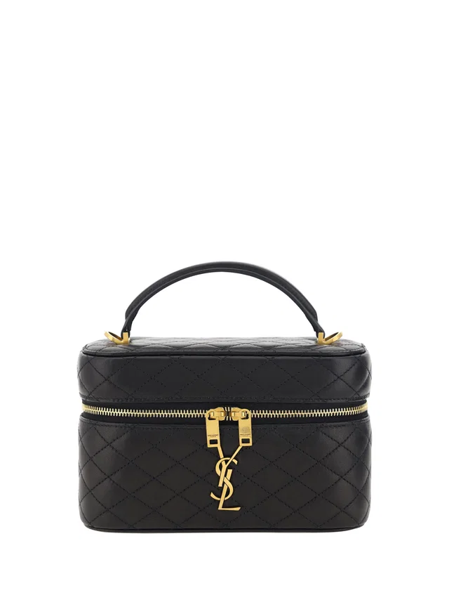 Saint Laurent Vanity Gaby Top Handle Bag — Black Lamb Ovis Aries in Black Lambskin from HEWI