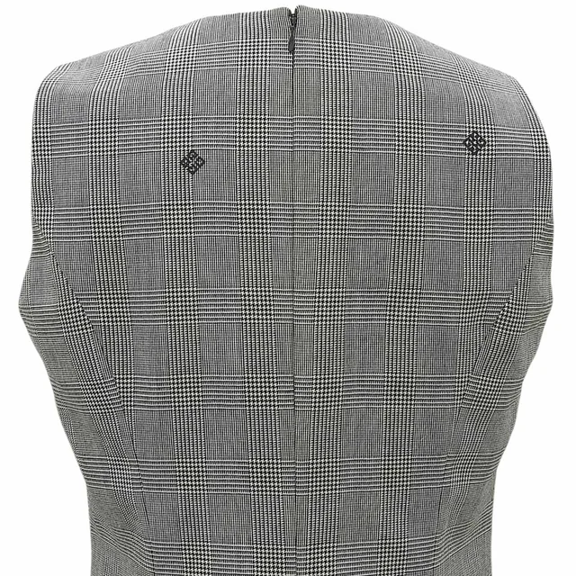 Givenchy Glenn plaid pattern logo embroidery sleeveless dress #40 gray from VINTAGE QOO TOKYO, photo 2 of 2