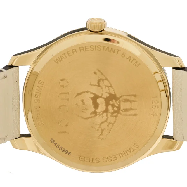 Gucci Stainless Steel Calfskin 36mm G-Timeless Bee Quartz Watch White in White Calfskin from FASHIONPHILE, photo 4 of 4